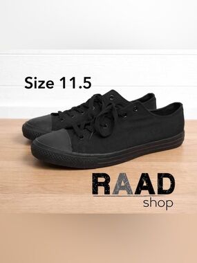 👟👉🔥Men’s RAAD Shop Black Canvas Sneakers – Men’s Size 11.5 – New